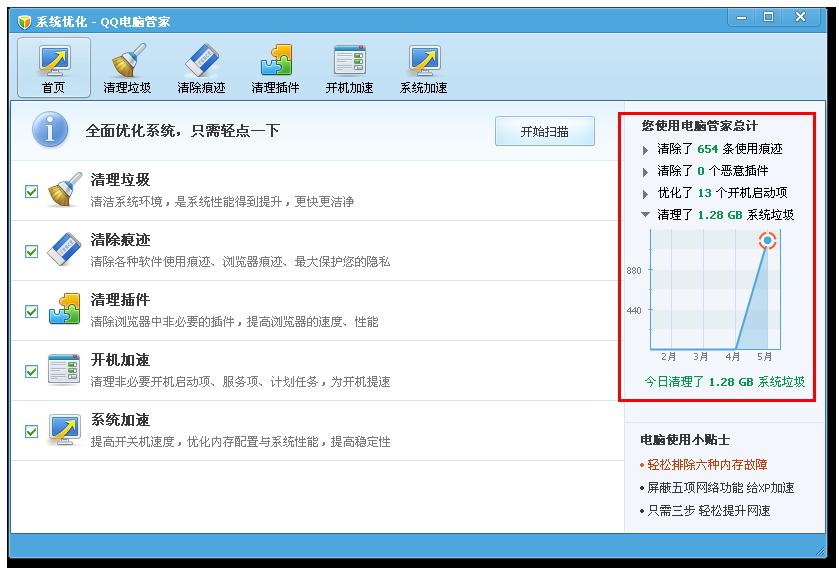 QQ电脑管家系统优化