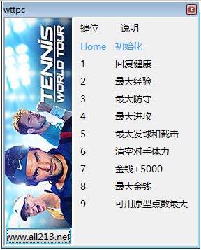 网球世界巡回赛v.1.0九项修改器