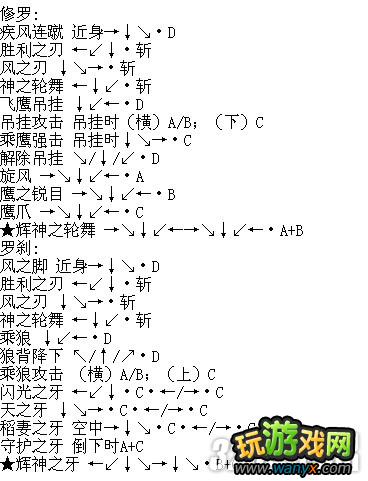 《侍魂3》出招表大全