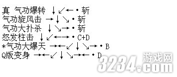 NEOGEO《侍魂2》全角色出招表攻略