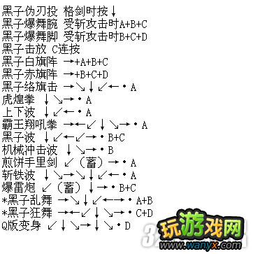NEOGEO《侍魂2》全角色出招表攻略