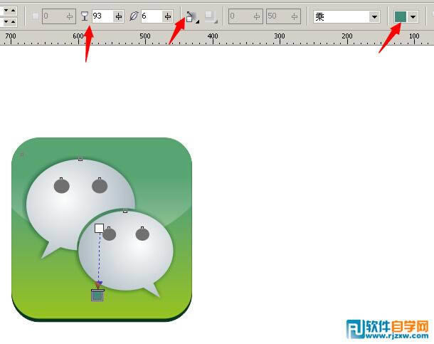 CorelDRAWX6制作微信小图标教程_软件自学网