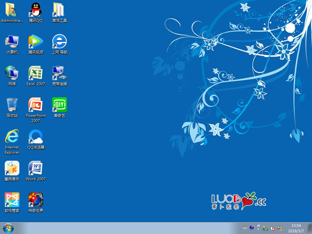 ܲ԰ GHOST WIN7 SP1 X64 Żרҵ V2018.05 (64λ)