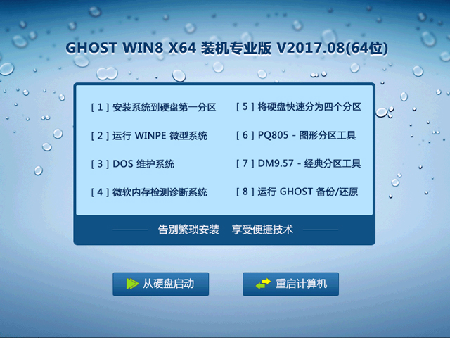 GHOST WIN8 X64 装机专业版 2017年8月(64位)  ISO免费下载